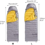Naturehike Piuma d’oca Ceniza L 220×85 cm Saco de dormir - Imagen 4