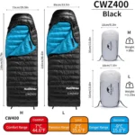 Naturehike Piuma d’oca Negro M 210×75 cm Saco de dormir - Imagen 3