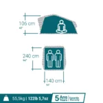 Tienda de campaña Quechua MH500 2 Personas Fresh & Black White - Imagen 3