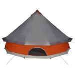 vidaXL Tienda Tipi Gris/Naranja 8 Personas Tipi - Imagen 3