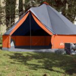 vidaXL Tienda Tipi Gris/Naranja 8 Personas Tipi - Imagen 5