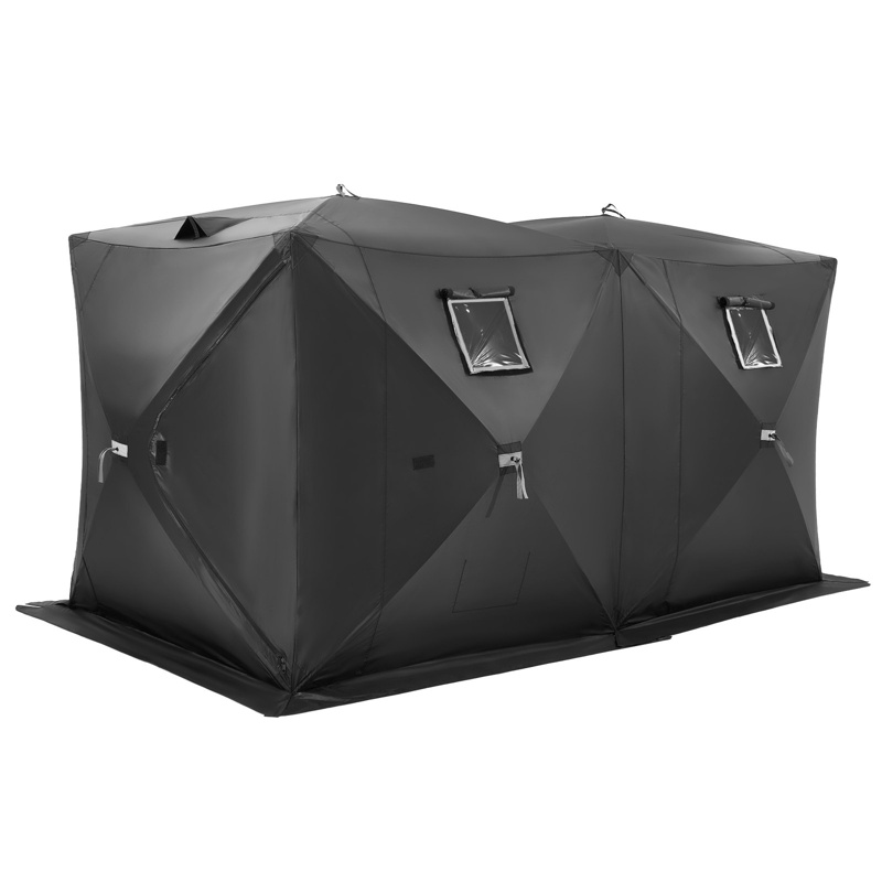 ilcNc4NIuq tienda refugio hielo negro VEVOR DT034 360 x 180 x 200 cm 12.1 kg 300D - Imagen 1